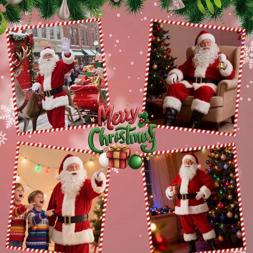 Santa Claus Costume adult - Red and White - Picture 4 of 4